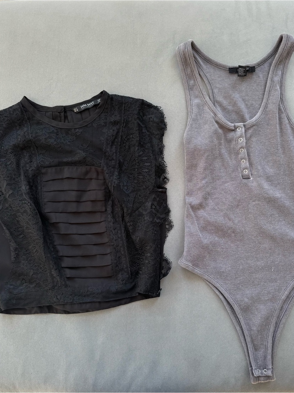 Black Lace Short-Sleeve Top - Zara